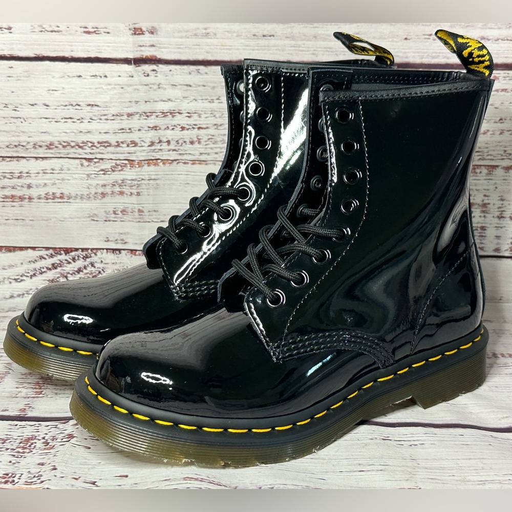 Dr. Martens 1460 Women's Patent Leather Lace-Up Boot Black 11821011